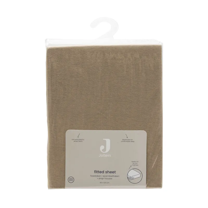 Jollein Spannbettlaken - 70/75x140/150 cm - Jersey - Hazel