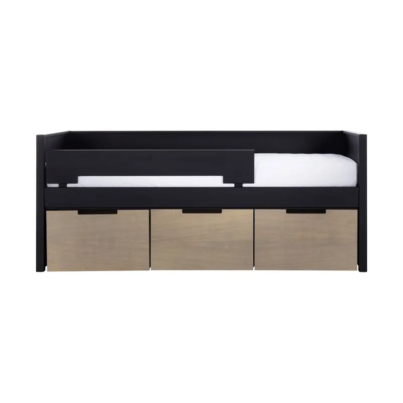 Europe Baby Ralph Sofabett 90 x 200 inkl. Schubladen Schwarz / Accent Holzlook