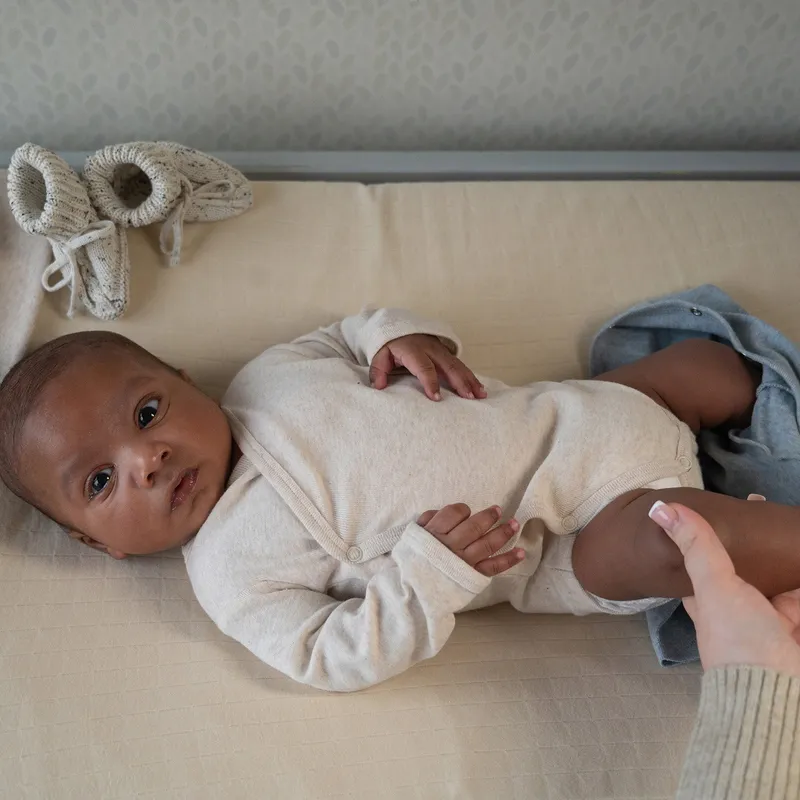 Lodger Babybody Langarm - Melange - Größe 56 - Birch