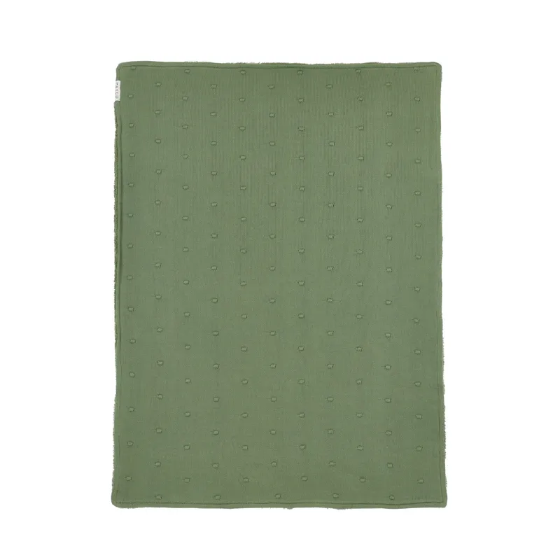Meyco Mini Knots Fleece Wiegendecke 75 x 100 cm Forest Green