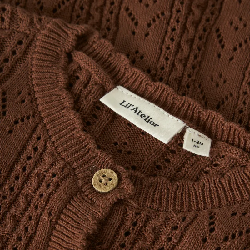 Lil Atelier Knit Cardigan - Gr. 74 - Maple Syrup