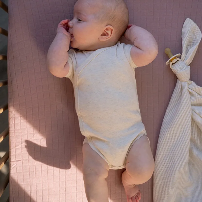 Lodger Babybody Kurzarm - Melange - Größe 74 - Birch