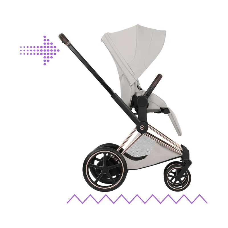 Cybex Kinderwagen 2-in-1 - e-Priam 5 Style - Rosegoldenes Gestell