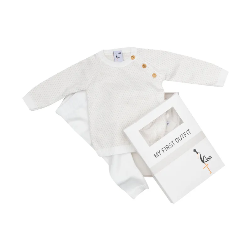 Klein Baby Anzug – Gestrickt - Gr. 50 – Natural White