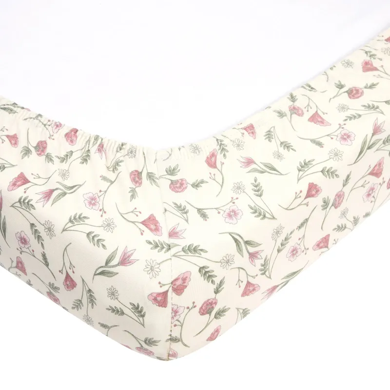 Meyco Flower Spannbettlaken - 75 x 95 cm - Jersey - Rosa