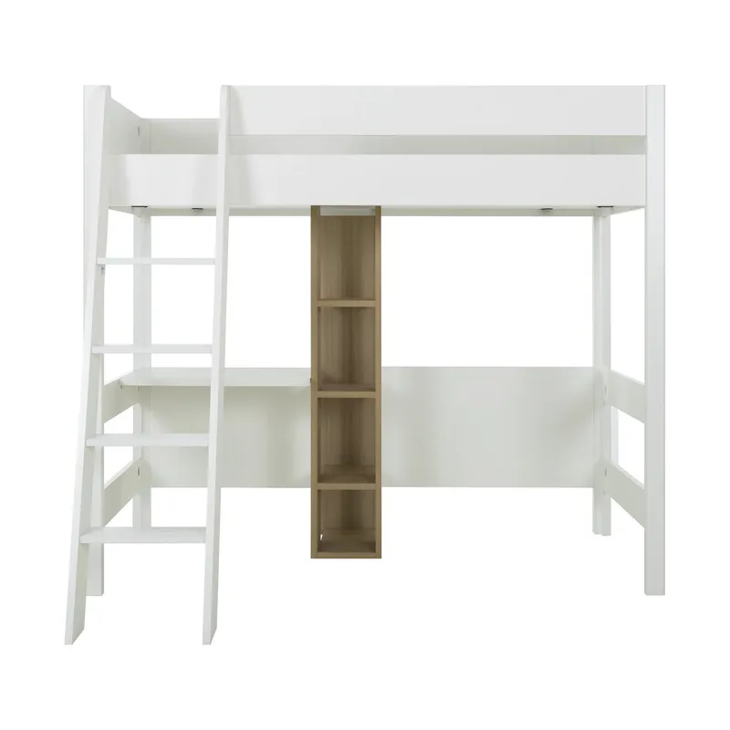 Gautier Mezzanine Tiny Bett - 90 x 200 cm - Weiß/Eiche