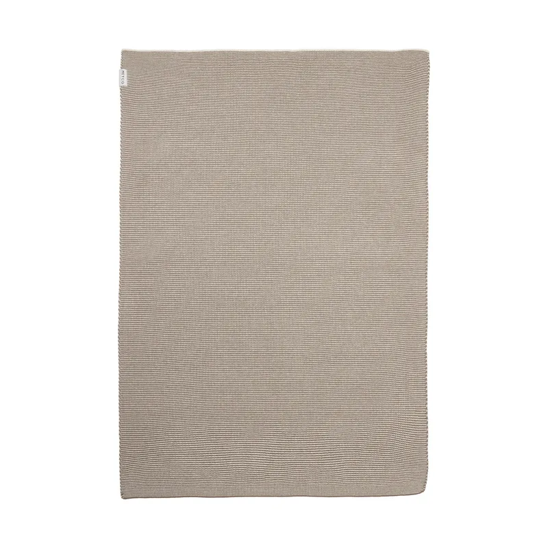 Meyco Stripe Strickdecke - 100 x 150 cm - Dark Taupe/Natural
