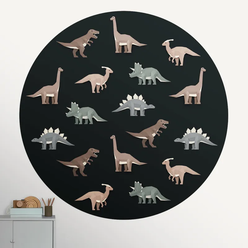 Studio Ditte Dinosaurier Kreis-Tapete - 95 cm