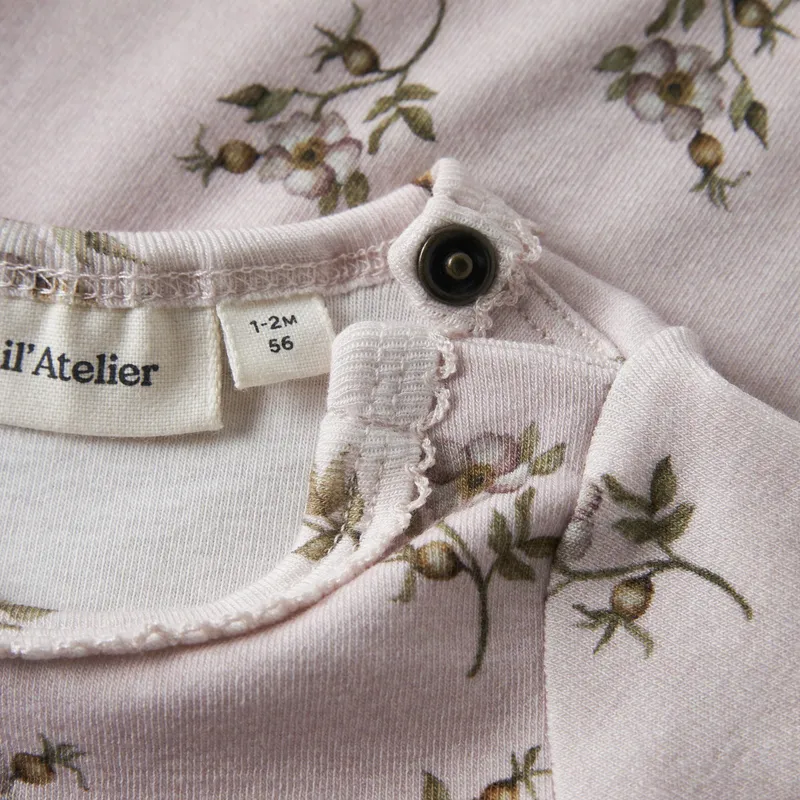 Lil' Atelier Hushed Violet Babybody - Größe 56 - Rosa