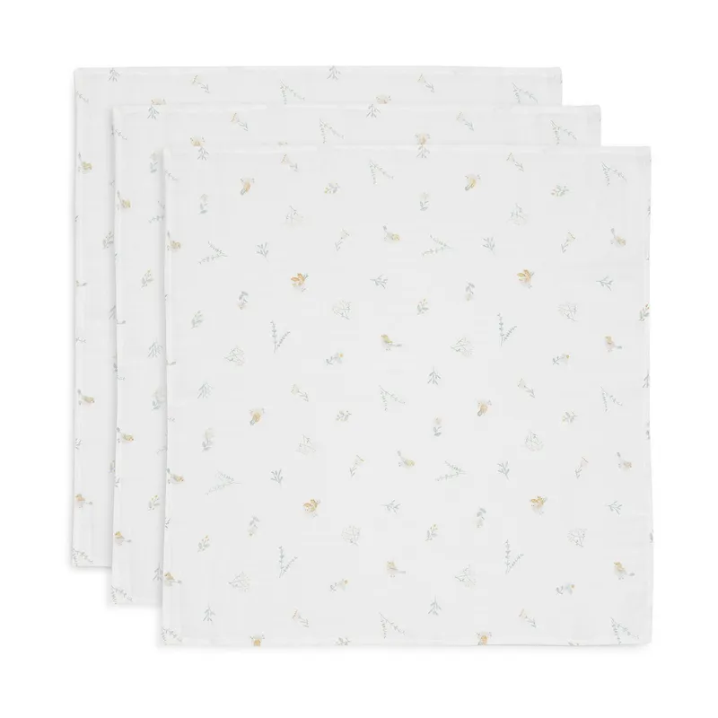 Jollein Lovely Birds Small Multituch - 3 Pack - 70 x 70 cm - Hydrophil