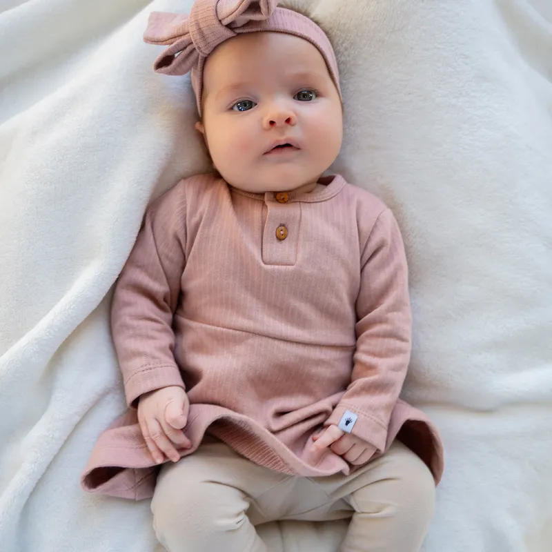 Klein Baby Kleid Ripp - Größe 56 - Fawn