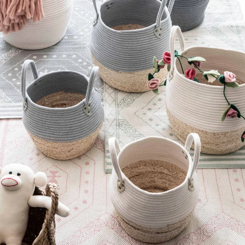 KidsDepot Kori Set Aufbewahrungskörbe Grau / Natur