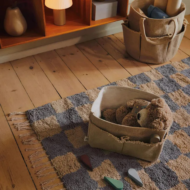 Ferm Living Teppich - Mist Blue/Warm Sand