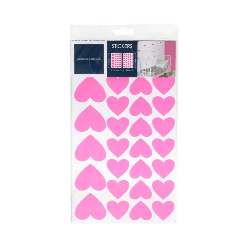 Graham & Brown Herzen Wandsticker Rosa 4 Blatt