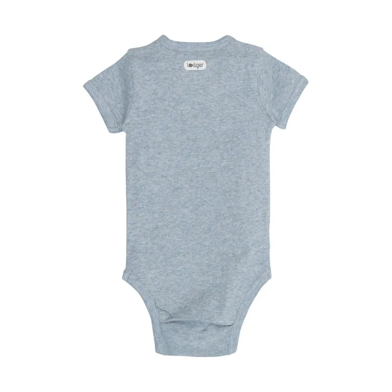 Lodger Babybody Kurzarm - Melange - Größe 56 - Blue Fogg