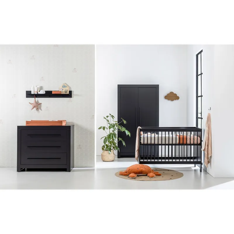 Europe Baby Vittoria III Kleiderschrank 2-türig Schwarz