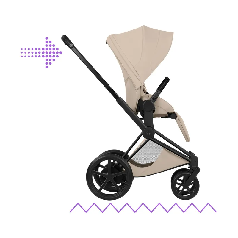 Cybex e-Priam 5 Style Kinderwagen 2-in-1 - Mattschwarzes Gestell
