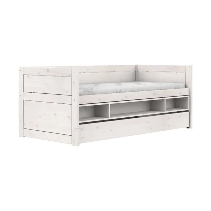 LIFETIME Kidsrooms Kajütenbett mit Aufbewahrungsbox und Bettschublade - Whitewash - Luxus Lattenrost