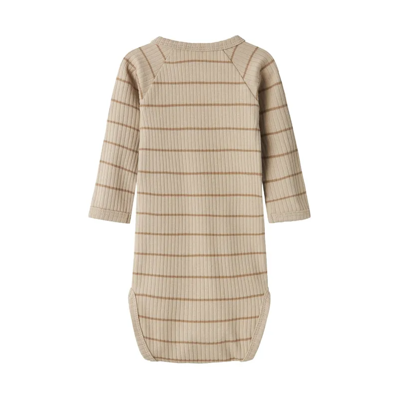 Lil' Atelier Gestreifter Babybody - Gr. 56 - Pure Cashmere