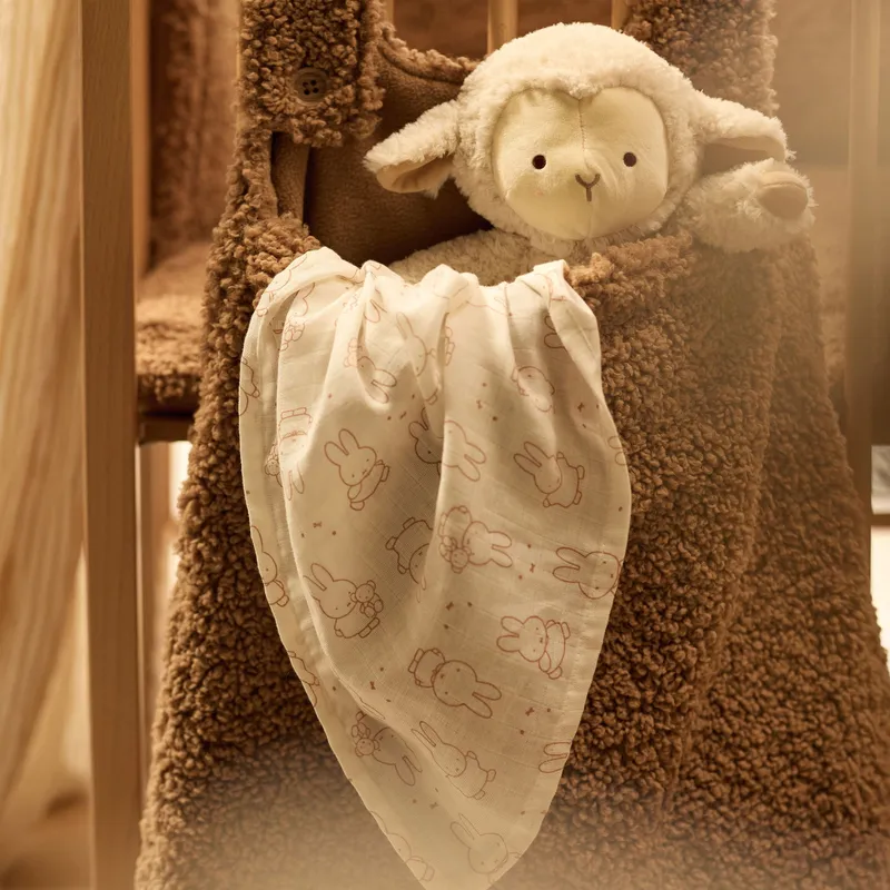 Jollein Miffy Moments Hydrophiles Tuch – 2 Stück – 115 x 115 cm – Light Terra
