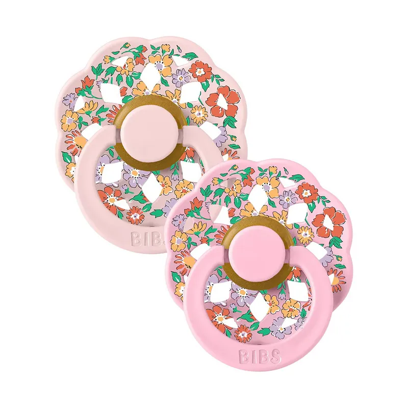 BIBS x Liberty Chloe Meadow Schnuller – Rund – 2 Stück – 0–6 Monate – Blossom Mix