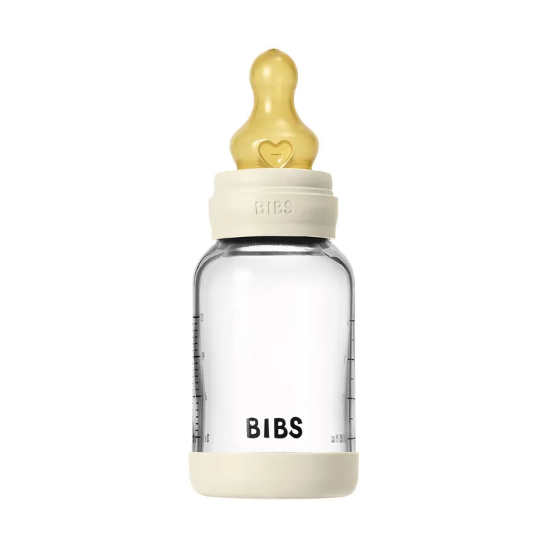 BIBS Flasche - Slow Flow - 120 ml - Glas/Latex - Ivory