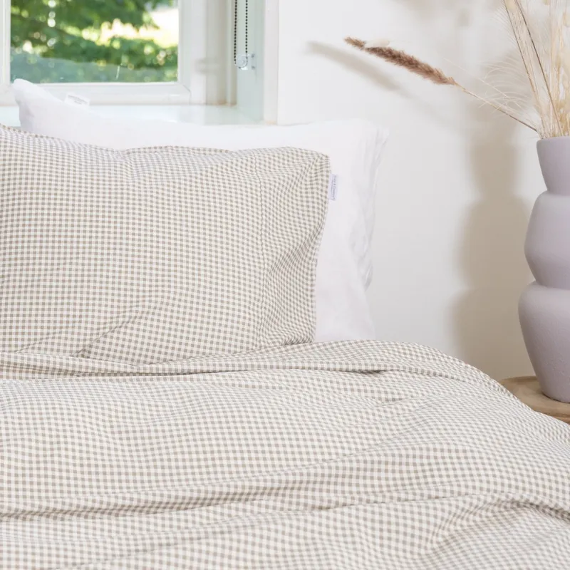 Town & Country Gingham Bettbezug - 200 x 220 cm - Taupe