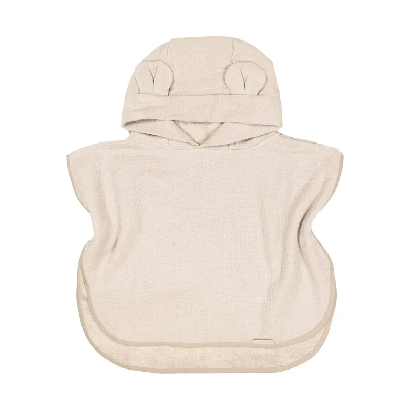 Bamboom Badeponcho Baby 0–2 Jahren - Bambus Waffel Terry - Warm White