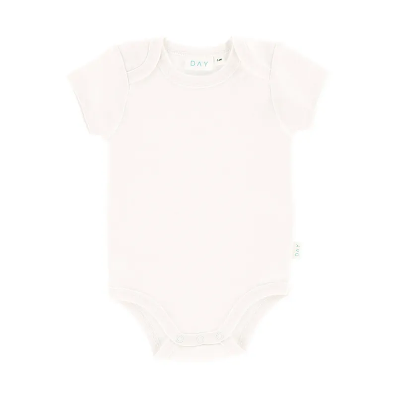 DAY Babybody Kurzarm - Off White - Gr. 62/68