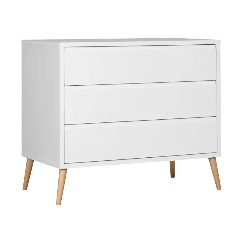 Europe Baby Sterre Babyzimmer Weiß / Natur | Babybett 70 x 140 cm + Kommode + Schrank
