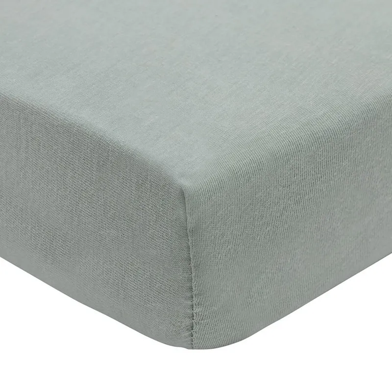Jollein Spannbettlaken Jersey - 2 Stück - 60 x 120 cm - Sea Green/Biscuit