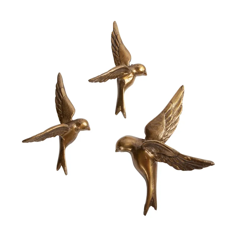 Be Pure Home Avaler Wanddekoration – 3 Stück – Antique Brass