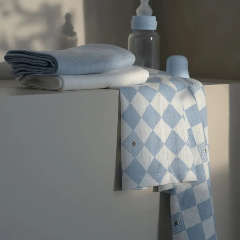 Lodger Swaddler – 3-teilig – 70 x 70 cm – Matcha Blue Fogg