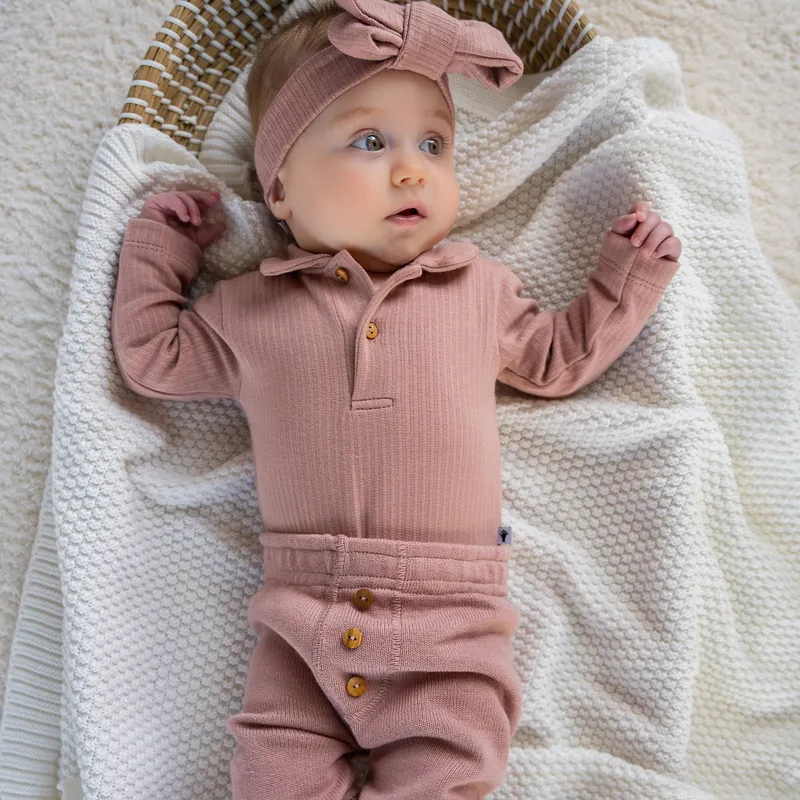 Klein Baby Polo Babybody Ripp - Größe 56 - Fawn
