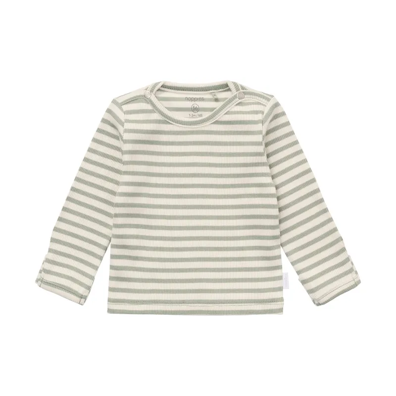 Noppies Top Tee LS stripe Iceberg Green 50 - 1610012 9409 50