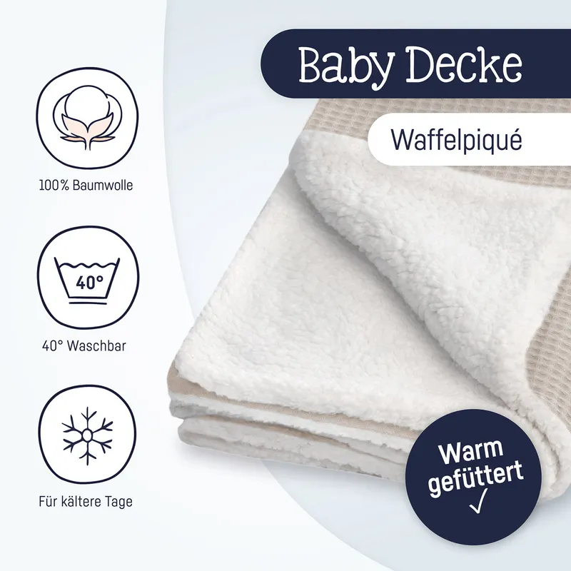 Julius Zöllner Babydecke - Waffelpiqué - Nougat - 70x100 cm