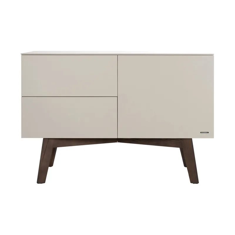 Kidsmill Sixties Babyzimmer Oatmeal / Walnuß | Kommode + Schrank 2-Türig