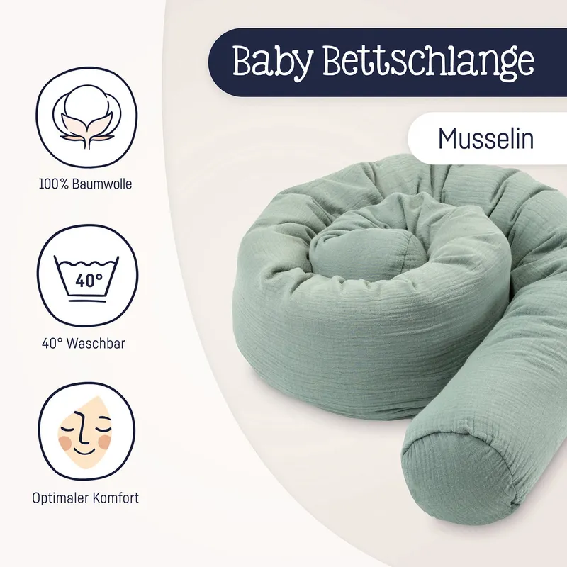 Julius Zöllner Muslin Bettumrandung - Grün - 180 cm