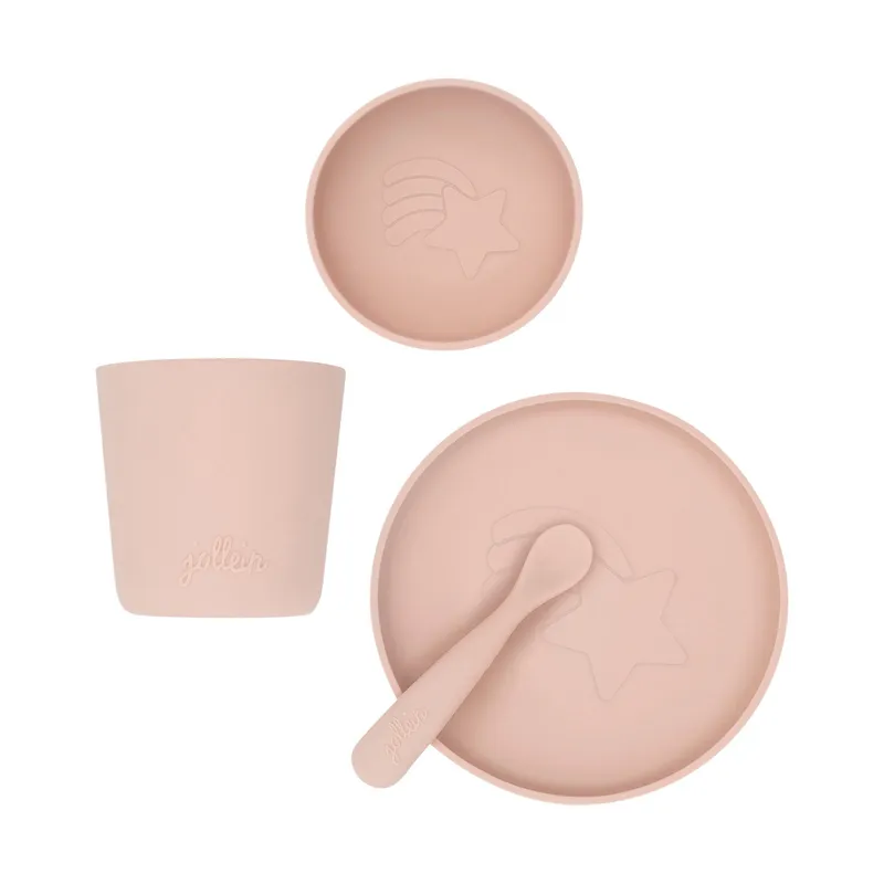 Jollein Silikon Geschirr-Set Pale Pink