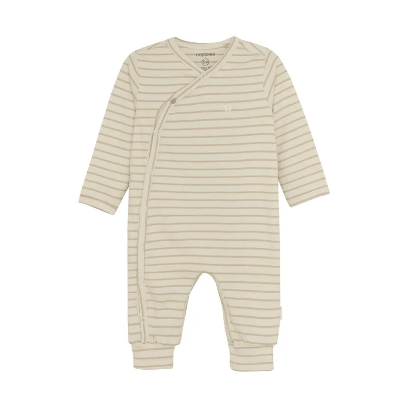 Noppies Nolan Strampler - Stripe - Größe 56 - Offwhite