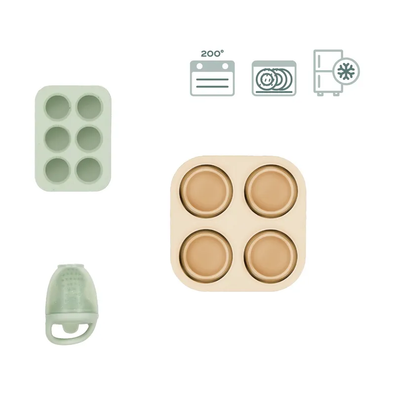 Babymoov Set silicone bewaarpotjes + knabbelaar A004411
