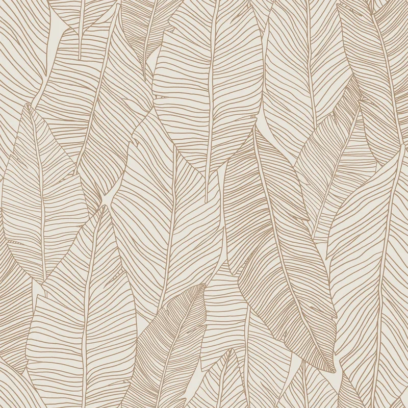 ESTAhome Tapete - Gezeichnete Blätter - Beige - 53 cm x 10.05 m