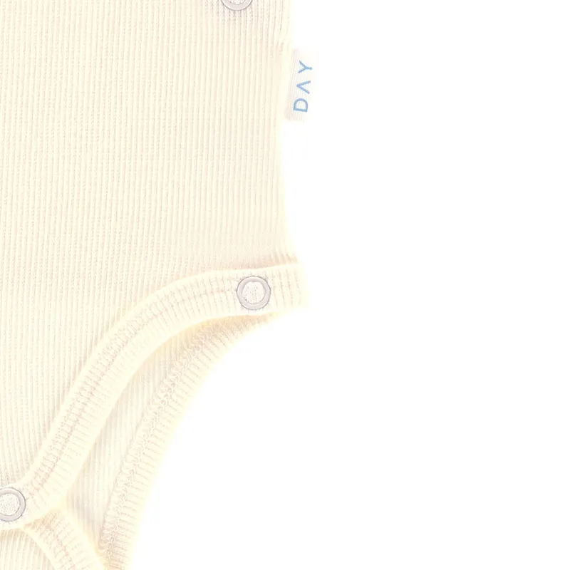 DAY Wickelbody Langarm Ripp - Gr. 74/80 - Cream