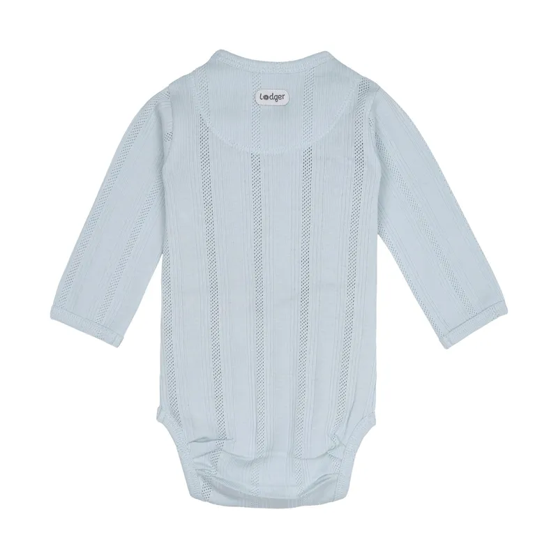 Lodger Babybody Langarm - Pointelle - Größe 50 - Air