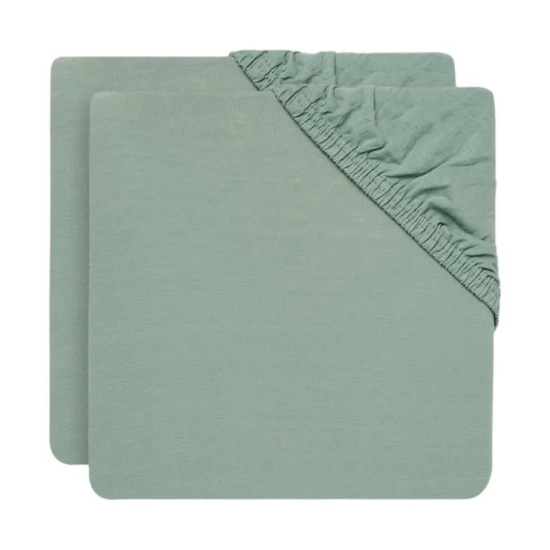 Jollein Spannbettlaken – 75 x 95 cm – Jersey – Ashgreen 2 Stück