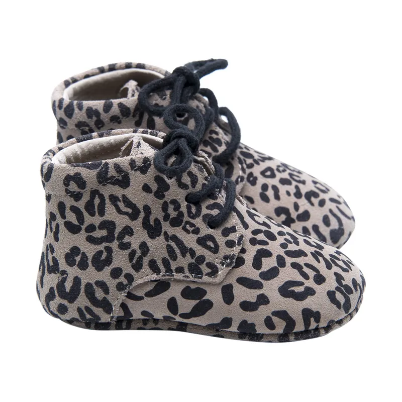Mavies Classic Babyschuhe Leopard, Grau, Gr. L