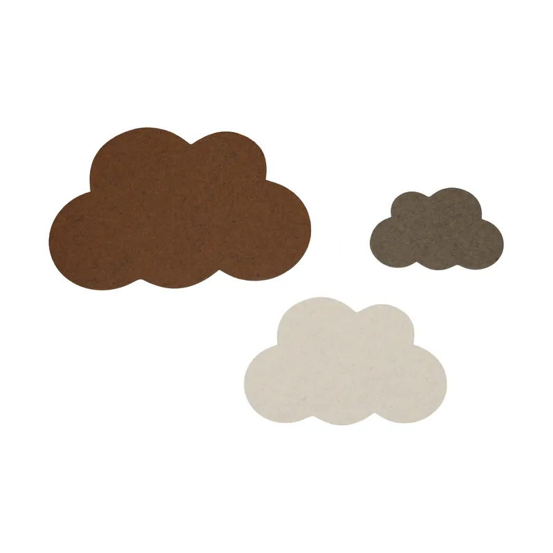 KidsDepot Beau Wolken Set von 3 - Wanddekoration