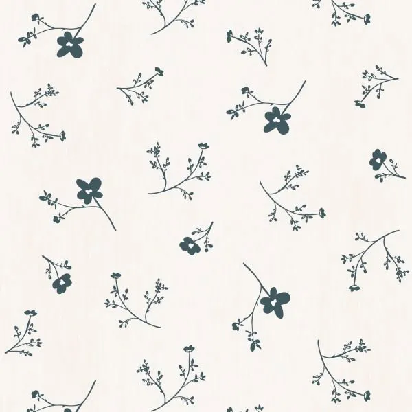 Bibelotte Blumenmeer Groß Tapete Denimblau
