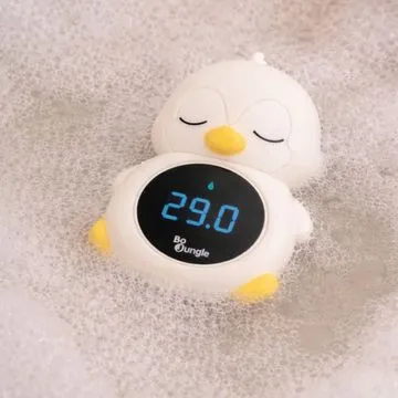 Bo Jungle 3-in-1 Bad- und Raumthermometer mit Nachtlicht - Pinguin