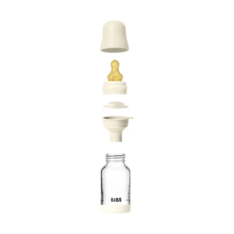 BIBS Flasche - Slow Flow - 120 ml - Glas/Latex - Ivory